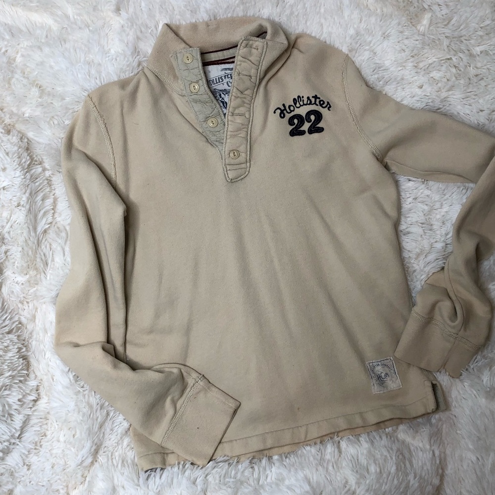 Hollister Heavy button long sleeve Ivory Shirt